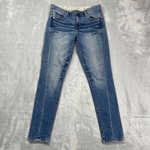 Calvin Klein Jeans Womens 26/2 (30x29) Blue Denim Super Stretch Slouchy Slim Fit